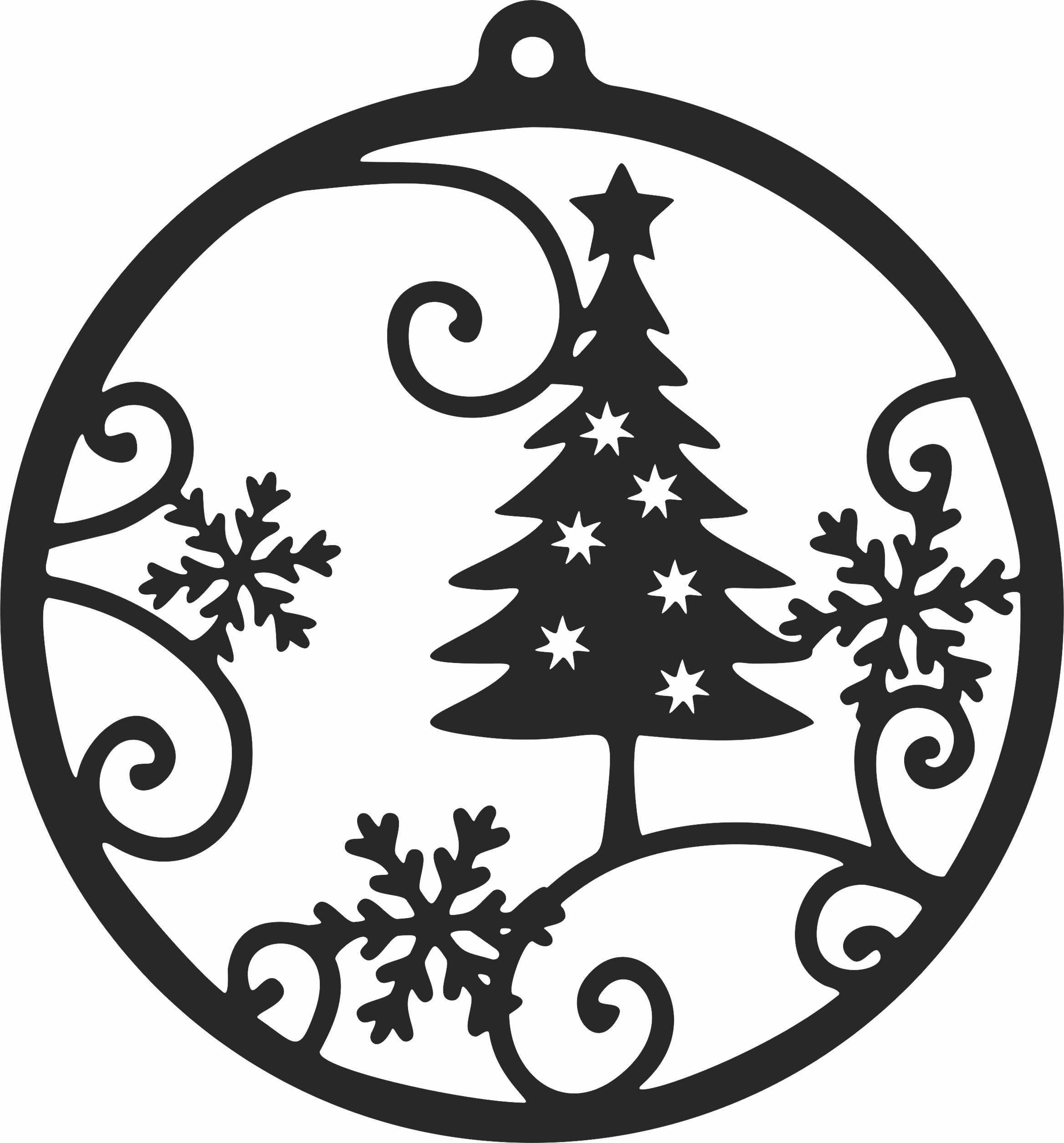 Merry christmas ornaments tree decoration - For Laser Cut DXF CDR SVG ...