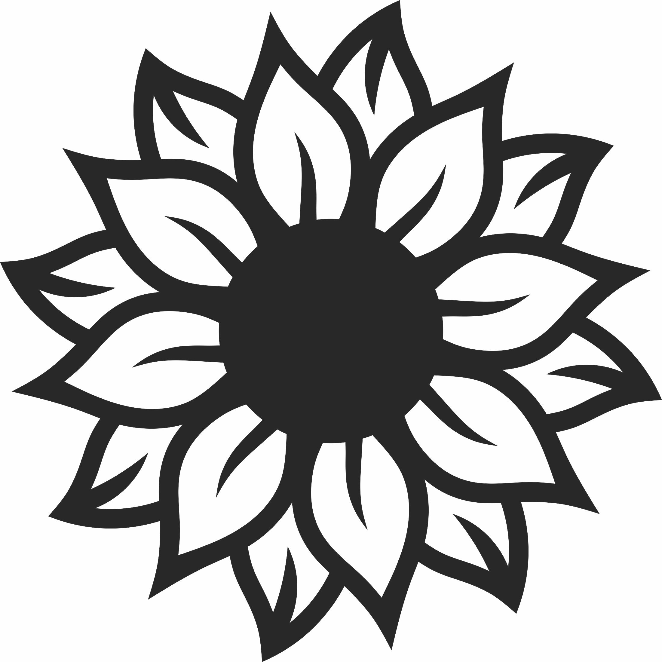 sunflower clipart - For Laser Cut DXF CDR SVG Files - free download ...