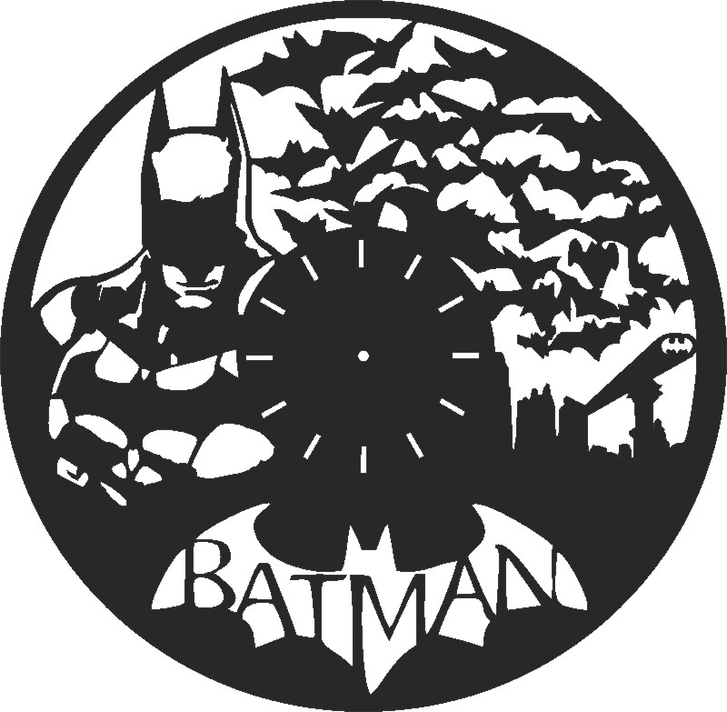 Download Batman wall clock - For Laser Cut DXF CDR SVG Files - free ...