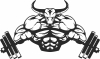 bull bodybuilding workout clipart - fichier DXF SVG CDR coupe, prêt à découper pour plasma routeur laser