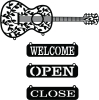 welcome guitare open close - For Laser Cut DXF CDR SVG Files - free download
