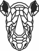 rhino polygonal wall art - Para archivos DXF CDR SVG cortados con láser - descarga gratuita