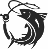 Tuna Fish fishing scene clipart - Para archivos DXF CDR SVG cortados con láser - descarga gratuita