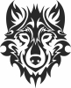tribal wolf face - fichier DXF SVG CDR coupe, prêt à découper pour plasma routeur laser