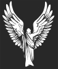 angel man with big wings - For Laser Cut DXF CDR SVG Files - free download