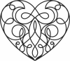 Decorative one line heart wall art - For Laser Cut DXF CDR SVG Files - free download