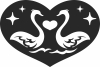 birds swans Heart wall decor valentines - Para archivos DXF CDR SVG cortados con láser - descarga gratuita