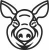 pig head clipart - For Laser Cut DXF CDR SVG Files - free download