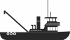 ship tugboat clipart - fichier DXF SVG CDR coupe, prêt à découper pour plasma routeur laser