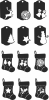 Set Of Decorative Christmas Socks ornaments - For Laser Cut DXF CDR SVG Files - free download