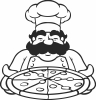 pizza cook chef cliparts - For Laser Cut DXF CDR SVG Files - free download