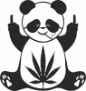 Marijuana Leaf Cartoon Panda - For Laser Cut DXF CDR SVG Files - free download