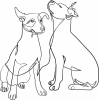 one line dogs art - fichier DXF SVG CDR coupe, prêt à découper pour plasma routeur laser