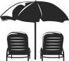 Deckchair with umbrella - Para archivos DXF CDR SVG cortados con láser - descarga gratuita