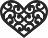 valentine heart clipart - Para archivos DXF CDR SVG cortados con láser - descarga gratuita