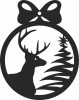 christmas deer elk ornament - For Laser Cut DXF CDR SVG Files - free download