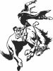 Saddle bronc horse rider clipart - Para archivos DXF CDR SVG cortados con láser - descarga gratuita