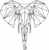 Geometric Polygon elephant - fichier DXF SVG CDR coupe, prêt à découper pour plasma routeur laser