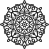 Round mandala Decorative pattern - For Laser Cut DXF CDR SVG Files - free download