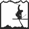 Silhouette Of Freestyle Skiing cliparts - Para archivos DXF CDR SVG cortados con láser - descarga gratuita
