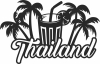Thailand cocktail wall sign with palm - For Laser Cut DXF CDR SVG Files - free download