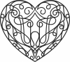 Decorative one line heart wall art - Para archivos DXF CDR SVG cortados con láser - descarga gratuita