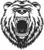 angry bear clipart - For Laser Cut DXF CDR SVG Files - free download