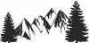 Mountain trees scene - fichier DXF SVG CDR coupe, prêt à découper pour plasma routeur laser