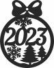 2023 new year christmas ornaments - fichier DXF SVG CDR coupe, prêt à découper pour plasma routeur laser