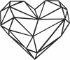 Geometric Polygon heart - For Laser Cut DXF CDR SVG Files - free download