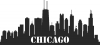 Chicago Skyline Svg, Dxf, fichiers Jpg | Vecteur de silhouette de ville