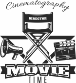 Cinema Movies logo sign - fichier DXF SVG CDR coupe, prêt à découper pour plasma routeur laser