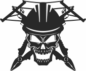 Lineman Skull cliparts - Para archivos DXF CDR SVG cortados con láser - descarga gratuita