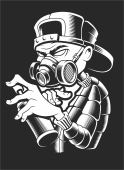 Graffiti artist monochrome clipart - Para archivos DXF CDR SVG cortados con láser - descarga gratuita