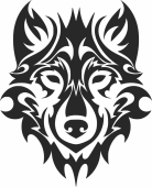 tribal wolf face - Para archivos DXF CDR SVG cortados con láser - descarga gratuita