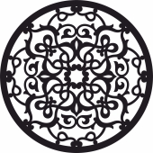 round mandala pattern wall decor - For Laser Cut DXF CDR SVG Files - free download