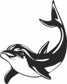 Dolphin silhouette clipart - For Laser Cut DXF CDR SVG Files - free download
