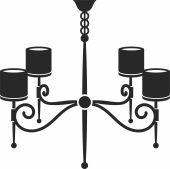 decorative Chandelier clipart - For Laser Cut DXF CDR SVG Files - free download