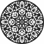 Round Decorative mandala pattern - For Laser Cut DXF CDR SVG Files - free download