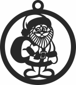 santa claus christmas ornament - For Laser Cut DXF CDR SVG Files - free download