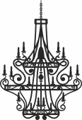 classic Chandelier clipart - For Laser Cut DXF CDR SVG Files - free download