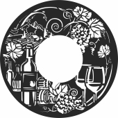 wine grapes cliparts wall decors - For Laser Cut DXF CDR SVG Files - free download