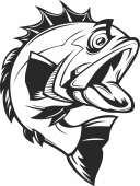fish fishing clipart - Para archivos DXF CDR SVG cortados con láser - descarga gratuita