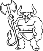 Nordic vikings bull fighter - Para archivos DXF CDR SVG cortados con láser - descarga gratuita