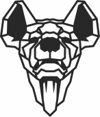 Hyena polygonal wall art - fichier DXF SVG CDR coupe, prêt à découper pour plasma routeur laser