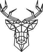Geometric Polygon elk deer - fichier DXF SVG CDR coupe, prêt à découper pour plasma routeur laser