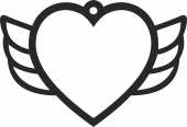 Heart wings ornament - Para archivos DXF CDR SVG cortados con láser - descarga gratuita