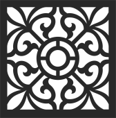 decorative panel screen pattern floral - For Laser Cut DXF CDR SVG Files - free download