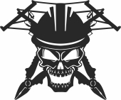 lineman skull cliparts - Para archivos DXF CDR SVG cortados con láser - descarga gratuita