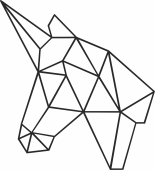 Geometric Polygon horn horse - fichier DXF SVG CDR coupe, prêt à découper pour plasma routeur laser